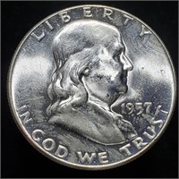 1957 Franklin Half Dollar - WOW
