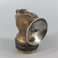 Coal Miner's Brass Carbide Lamp w/Justrite Grip