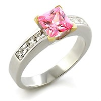 Princess Cut 1.73ct Rose Topaz Solitaire Ring