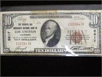 1929 $10 US NATIONAL CURRENCY BANK NOTE