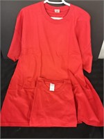 Two new red 2XL t-shirts by Gildan.