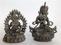 2- Chinese Buddhist Diety Cast Sculptures