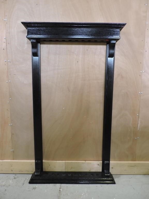 BLACK WOODEN POOL CUE RACK 32"W5.5"D54"T