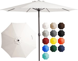 JEAREY 12FT Patio Umbrella - UV  Cream