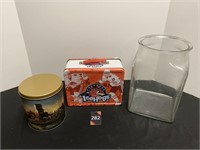 Ice Hogs Lunch Box, Redlin Tin & Glass Jar