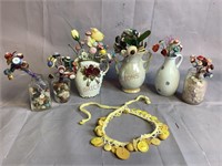 Decorative Button Flowers in Vases and more