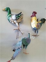 3 Metal Bird Figures