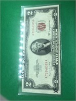 1963 Series $2 RED SEAL Treasury Note Serial #A08A