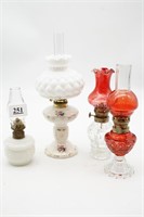 Miniature Oil Lamp Lot ~ 4