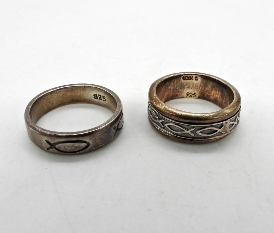 2 STERLING RELIGIOUS RINGS