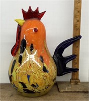 Heavy art glass rooster