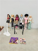 1999 Barbie 6 generation Beat dolls w/ stands
