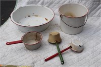 Painted Porcelain Pots and Pans