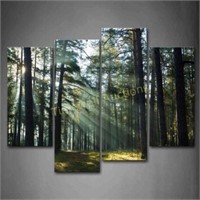 Sunshine Through Forest Wall Art Painting