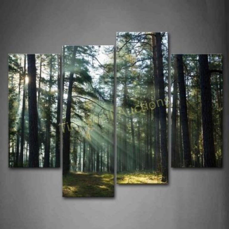 Sunshine Through Forest Wall Art Painting