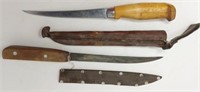 2) Knifes in sheaths, 11 & 12"