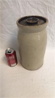 Antique stoneware butter churn