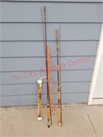 3 vintage fishing rods - Berkley Buccaneer travel