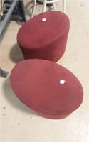 Red Microfiber Ottomans/Footstools