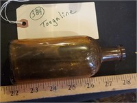 Old amber medicine bottle Tongaline