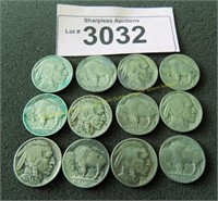 12 Buffalo nickels