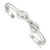 Sterling Silver- Polished Infinity Cuff Bangle