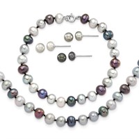 Sterling Silver-Freshwater Pearl Set