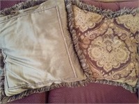 2 Large Brown Decorative Pillows
