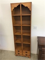 Gorgeous maple bookcase with drawer. 24 x 10 x 76