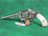 S&W 37 LONG REVOLVER W/ MOTHER OF PEARL GRIP