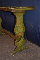 Green painted and decorated Asian motif console, 4