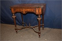 Continental 19th C marquetry inlaid single drawer