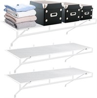 Gisafai 3-Pack 4ft White Wire Shelf Kit