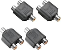 Juvielich 4Pcs RCA Female to 2 RCA Adapter