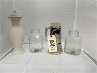 Beer Stein - Vase - 2 Advertising Jars