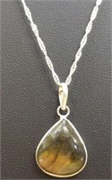 925 stamped 24" necklace with pendant