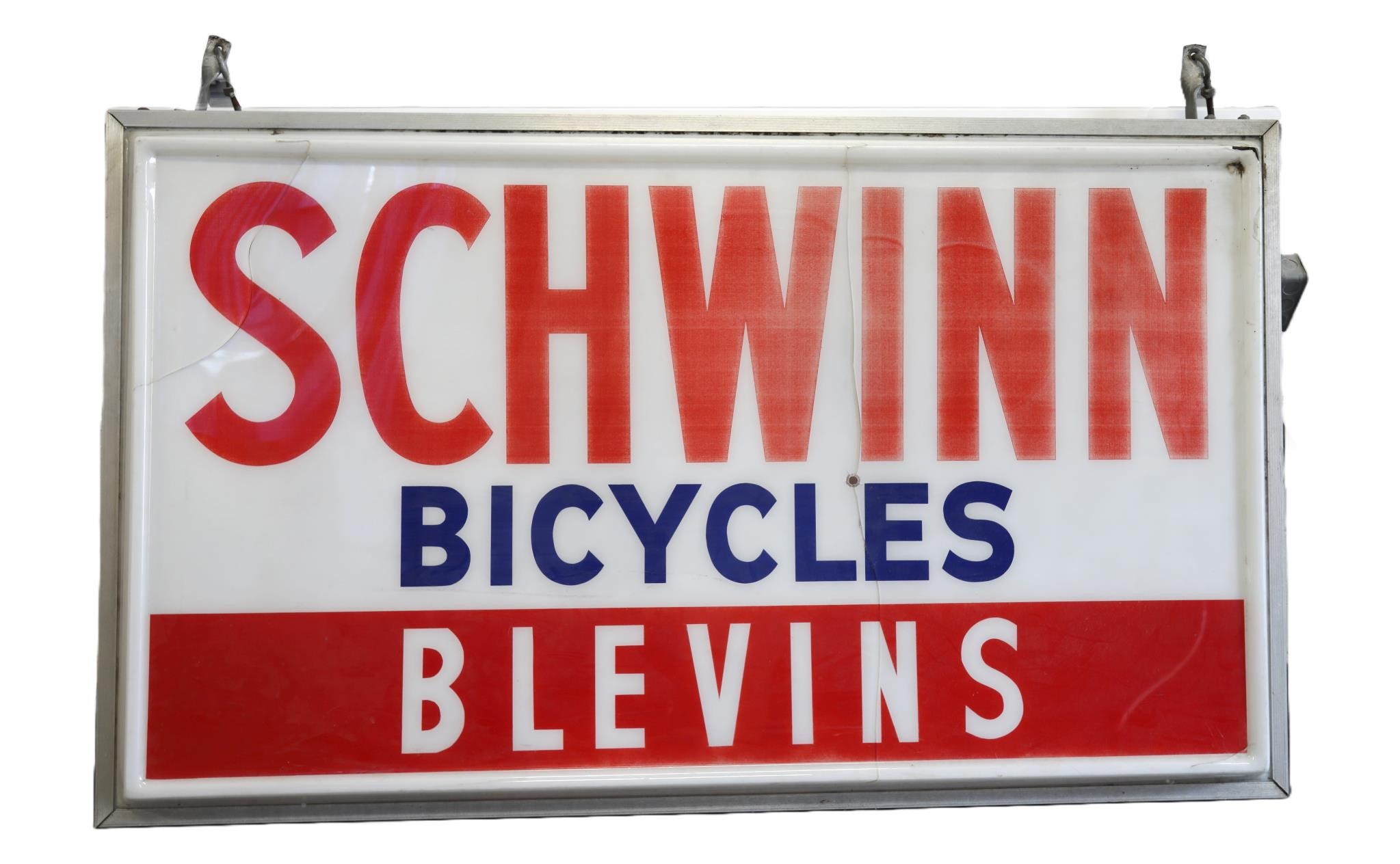 HUGE SCHWINN BICYCLES double LIGHTED STORE SIGN