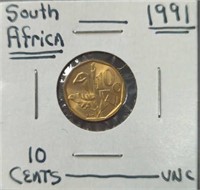 Uncirculated 1991 South African coin