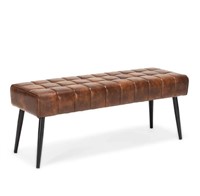 17'' LEATHER OTTOMAN BENCH