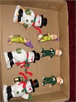 Ceramic snowman and elves