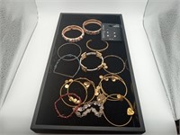 Enamel bracelets Sterling earrings Jewelry lot