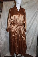 VINTAGE BROWN "INTIMATES" SATIN ROBE SMALL