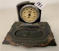 Antique Metal Tel-Tru Desk Thermometer(London,Can)