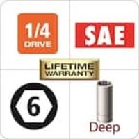 1/4 In. Drive 5/16 In. 6-point Sae Deep Socket