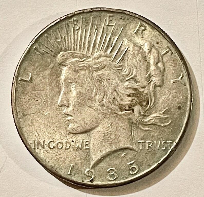 1935 Peace silver dollar