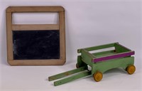Wooden wagon, 4" x 7" (no horse with wagon) /