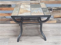 SLATE TILE TOP PATIO END TABLE