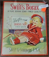 SWIFT'S BORAX SOAP METAL SIGN