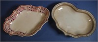 Two various Spode creamware shaped serving dishes