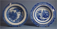 Two various Spode chinoiserie soup plates